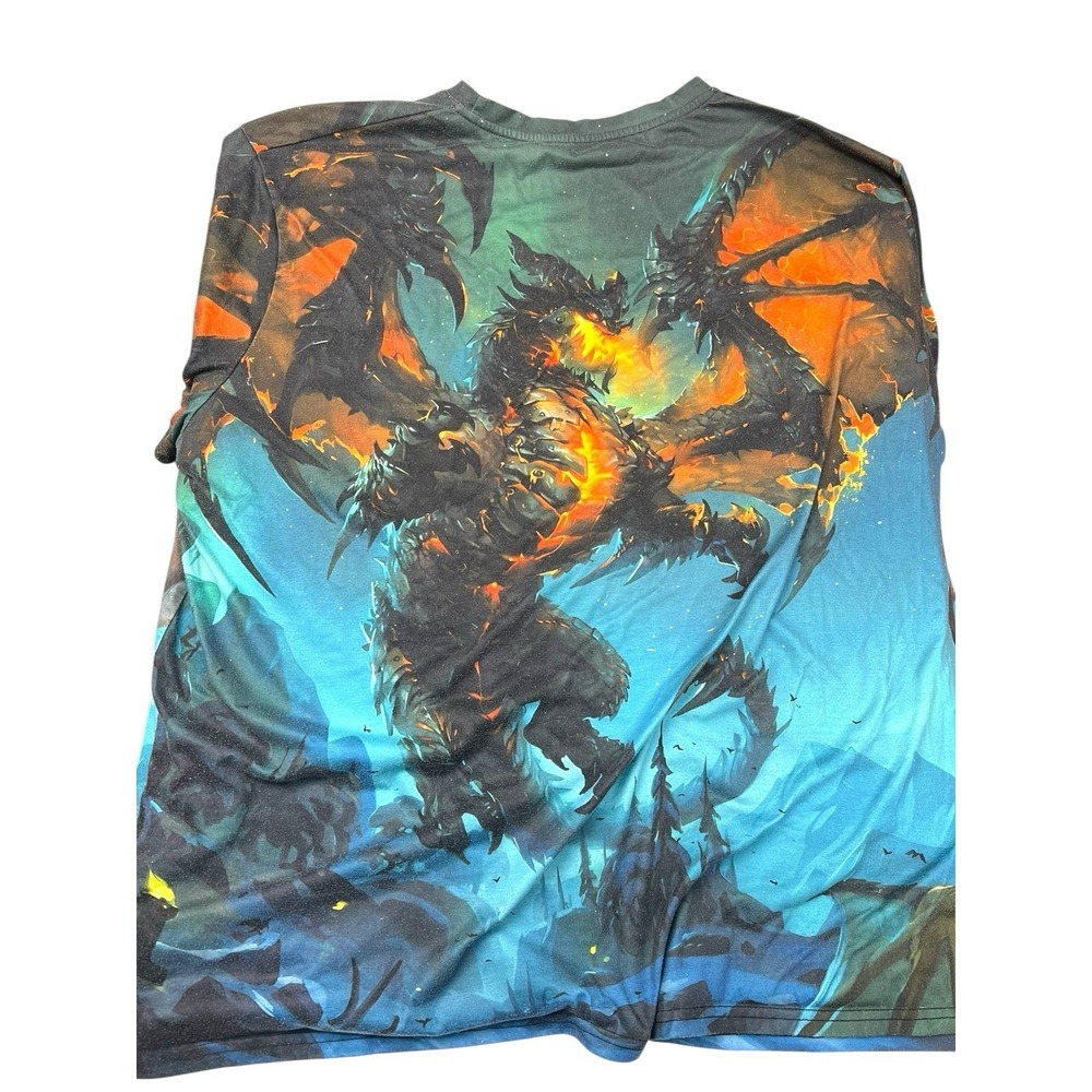 6XL Lava Dragon Graphic T-Shirt Fantasy Fire Monster Big & Tall All Over Print - Picture 6 of 6